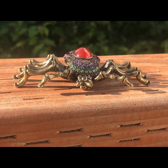 Heidi Daus carnelian vintage spider 🕷 pin EUC - Picture 7 of 12